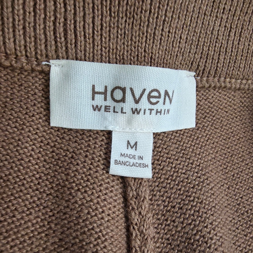 Haven Well Within Wide Leg Organic Cotton Knit Pants Sz M Cozy Boho Drawstring - Picture 6 of 12